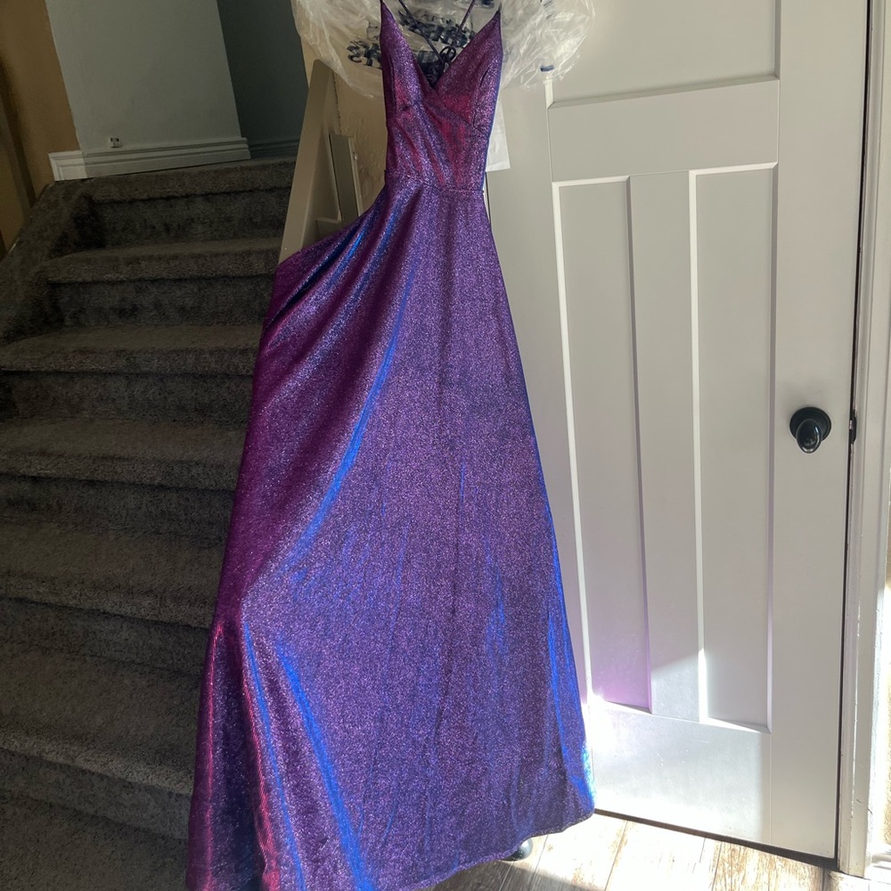 City Studio Glittering Purple and Blue Dress